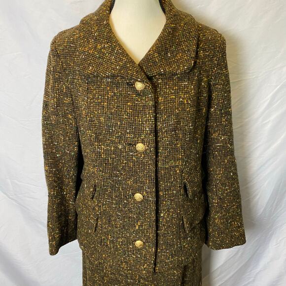 Vintage 1960s 60s Pendleton Wool Tweed Suit Two Piece Jacket and Skirt Size XS - Picture 2 of 16